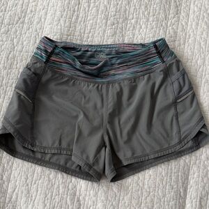 Athletic Girls Shorts with Striped Waistband